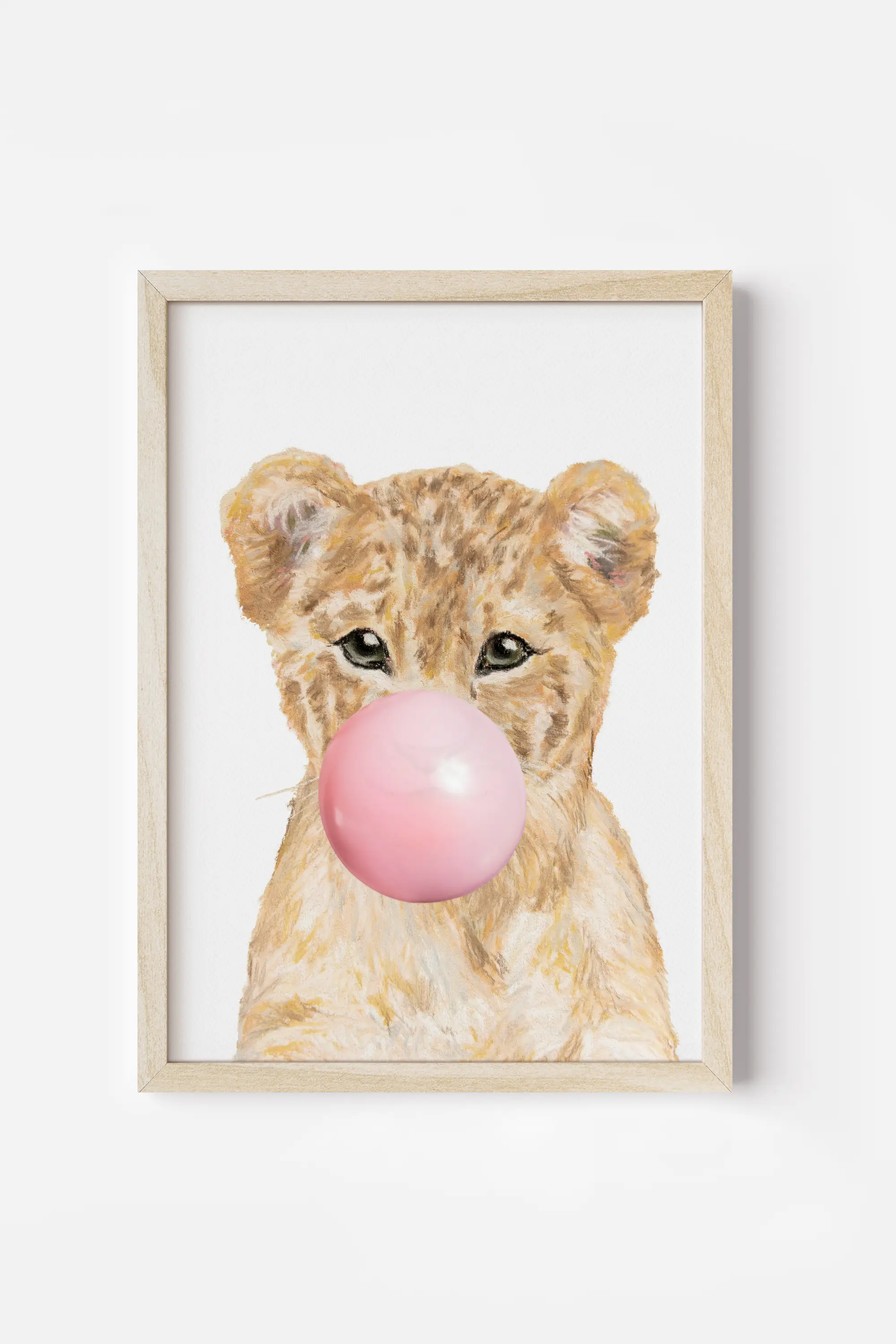 a picture of a baby animal with a pink bubble