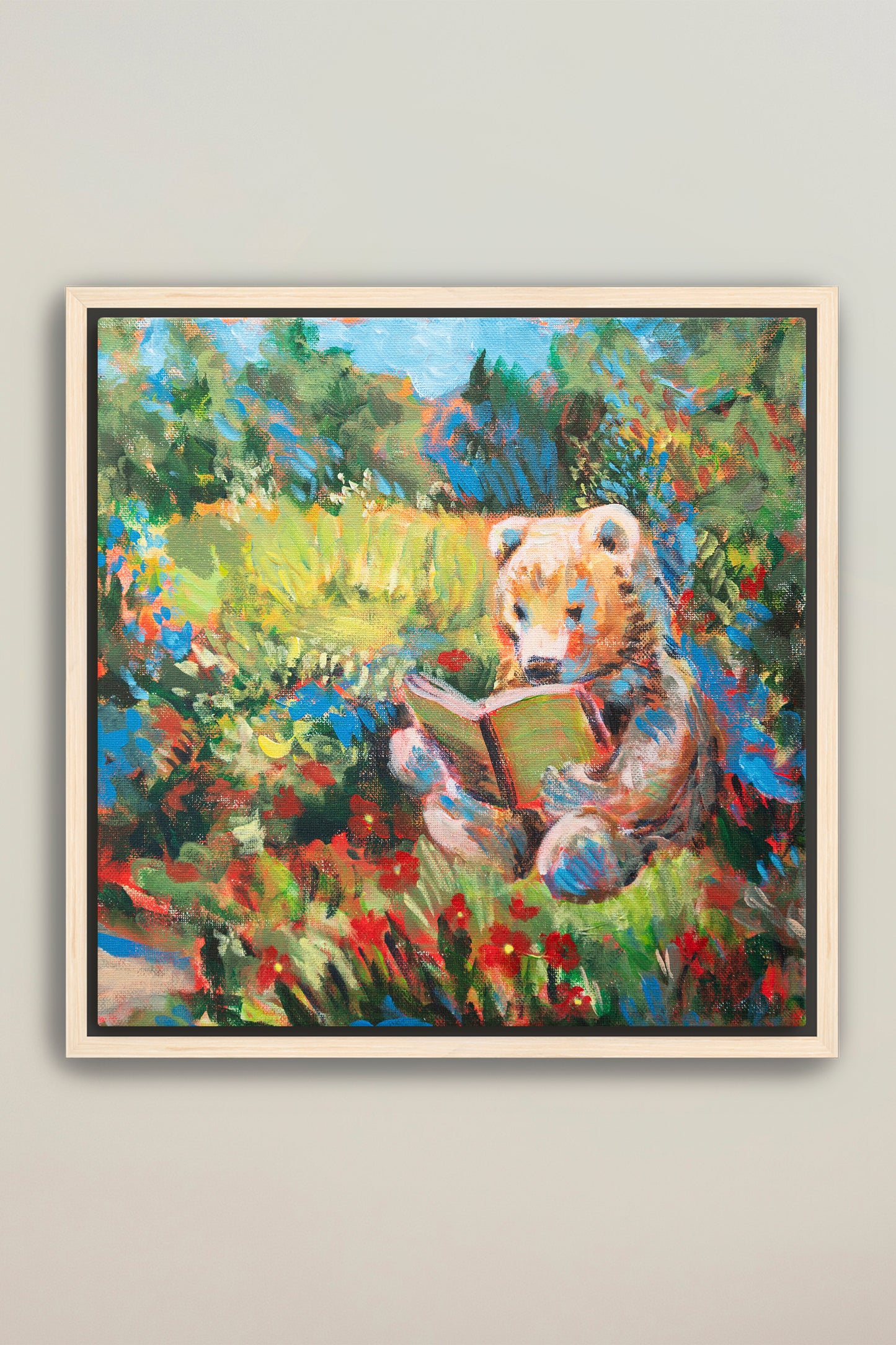 "The Little Reader" Square Art Print