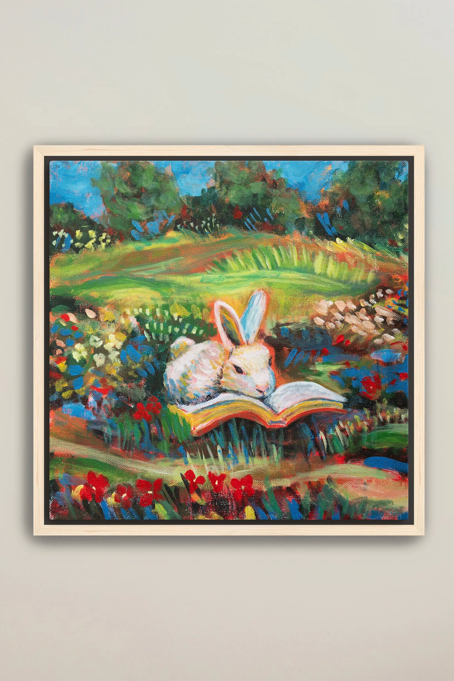 "Petals and Pages" Square Art Print