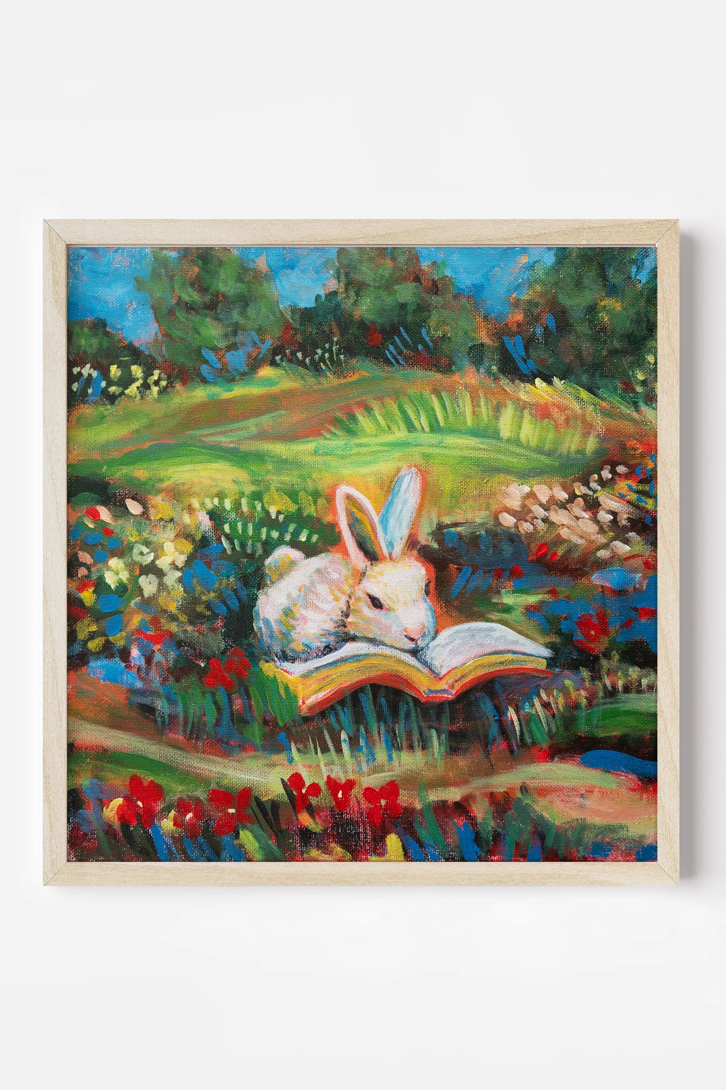 "Petals and Pages" Square Art Print