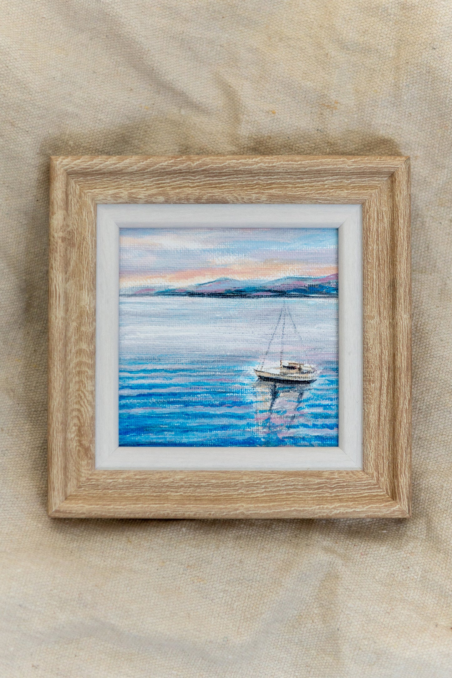 Still Waters – Framed Mini Boat Painting