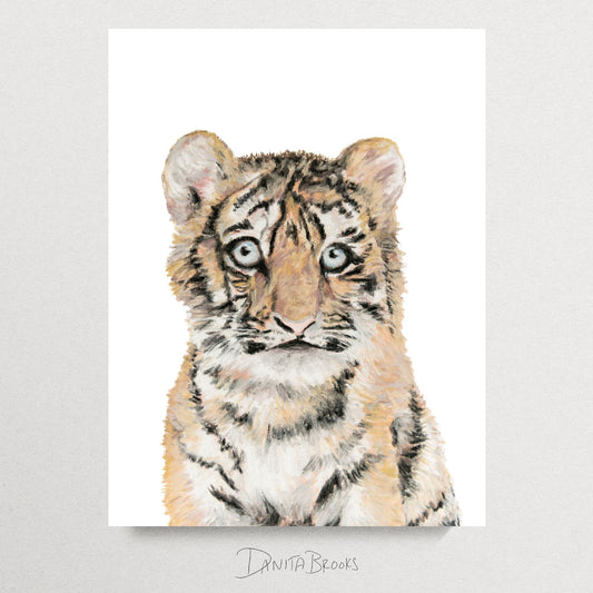 Tiger Painting Print - Pastel Animals Collection