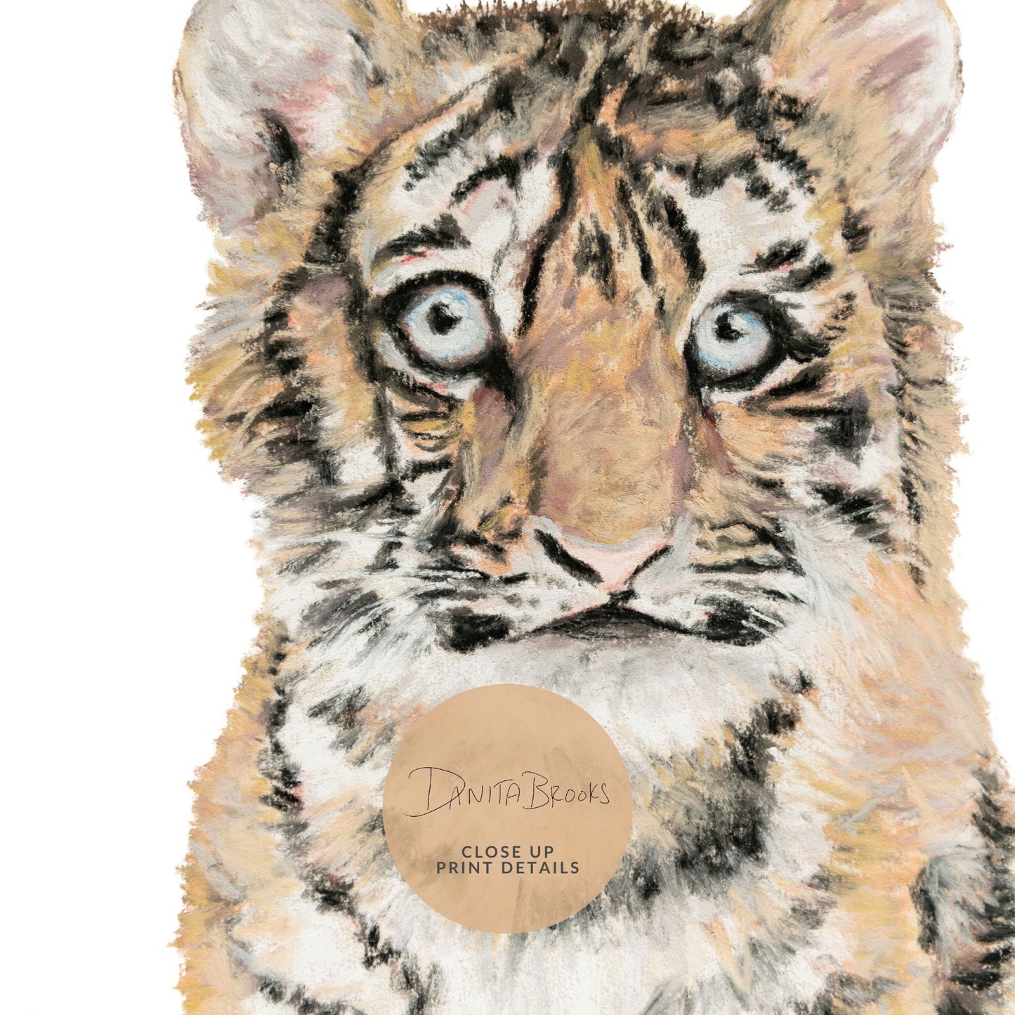 Tiger Painting Print - Pastel Animals Collection
