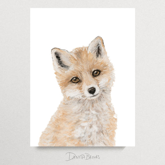 Fox Painting Print - Pastel Animals Collection
