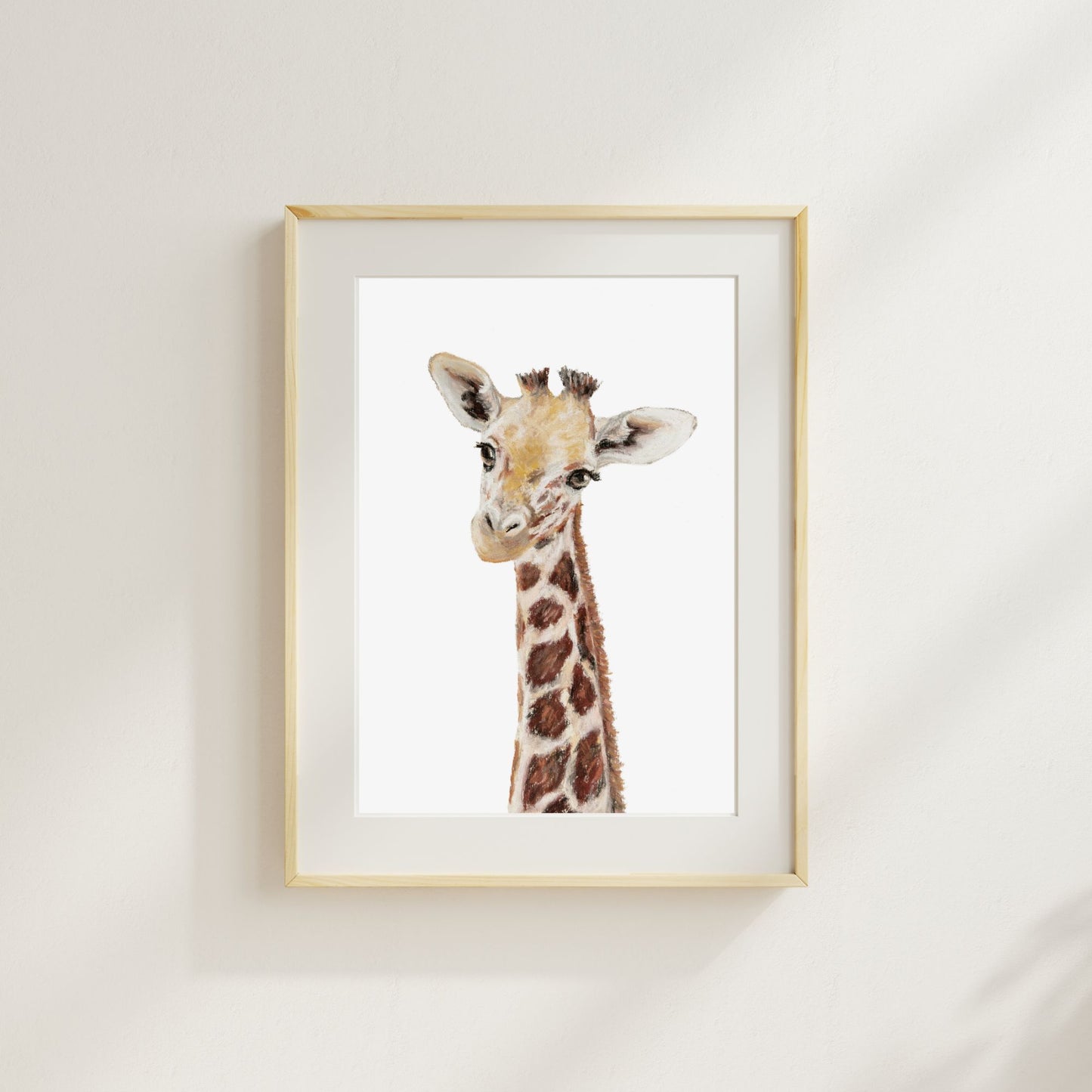 Giraffe Painting Print - Pastel Animals Collection