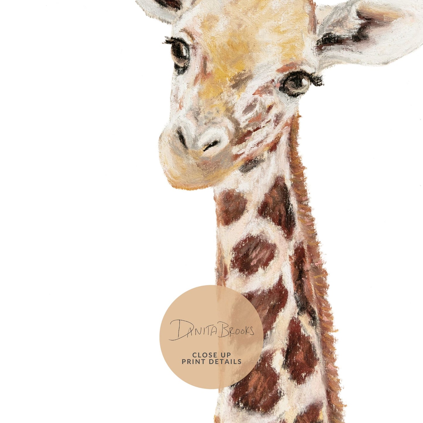 Giraffe Painting Print - Pastel Animals Collection