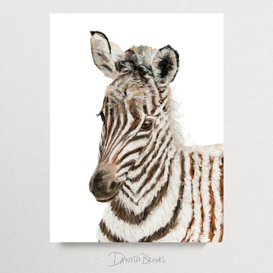 Zebra Painting Print - Pastel Animals Collection