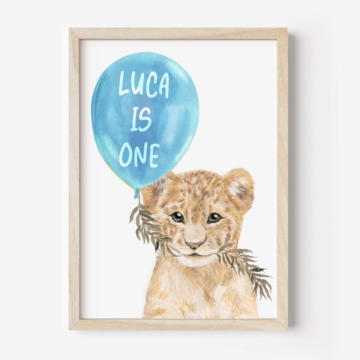 Personalized Lion Cub Balloon Print