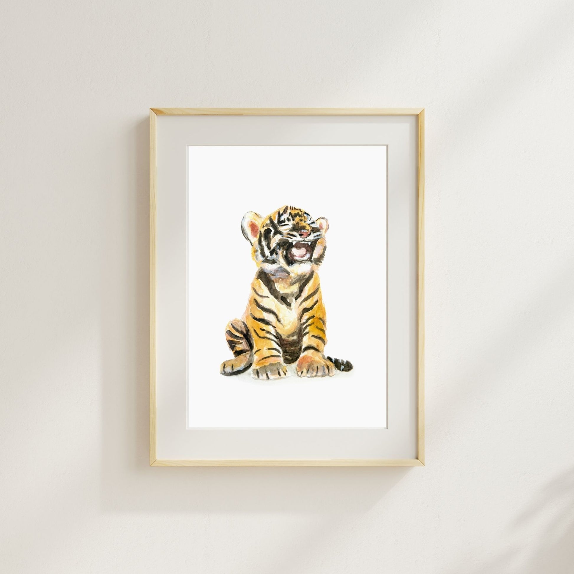Tiger cub print styled in jungle nursery – safari baby animal wall decor for kids room