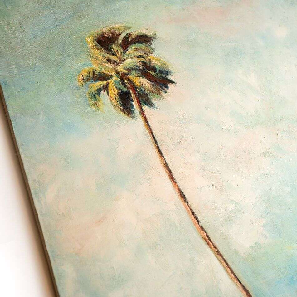 Solo Palm Oil Painting of a California Palm Tree by Danita Brooks Studio