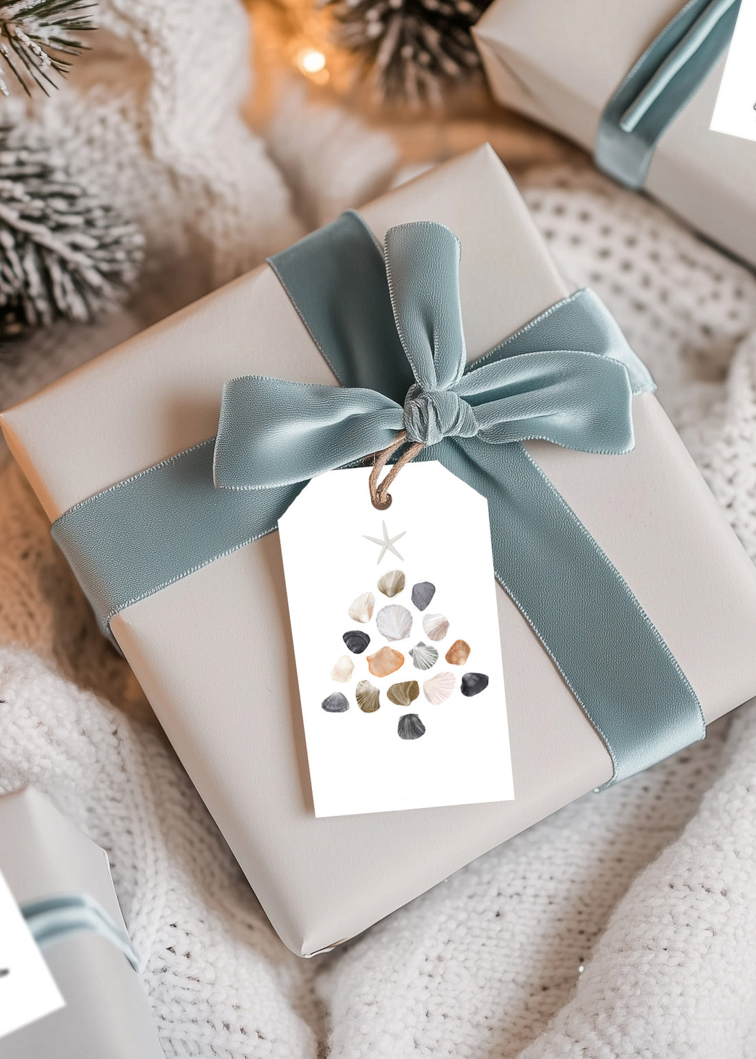 3 Free Printable Coastal Christmas Gift Tags
