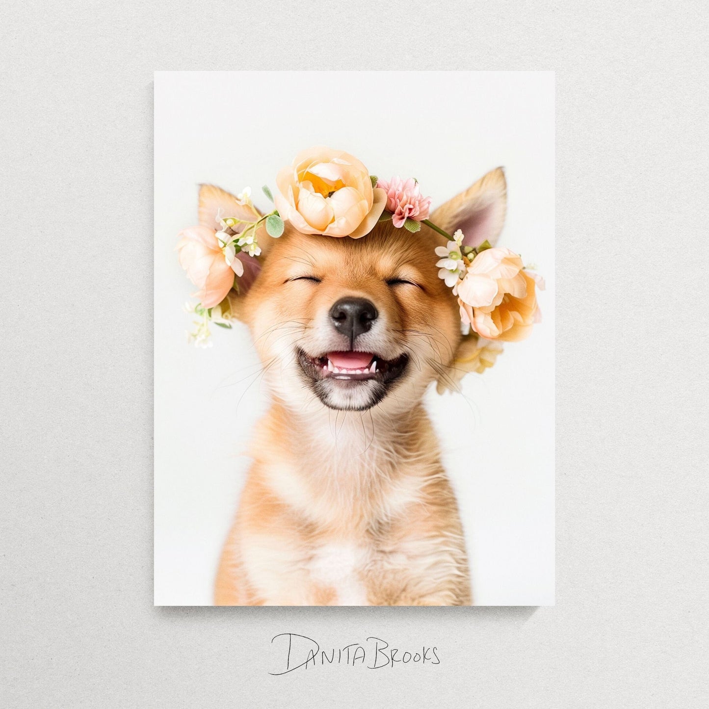 Dingo Flower Crown Print