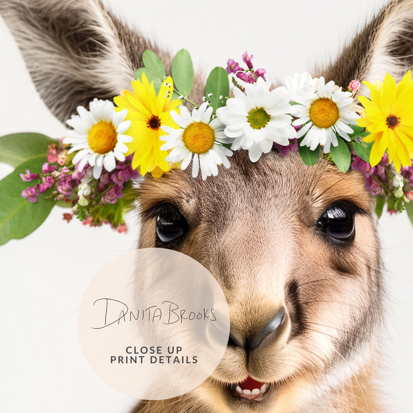 Kangaroo Flower Crown Print