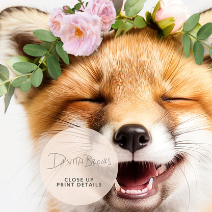 Fox Flower Crown Print