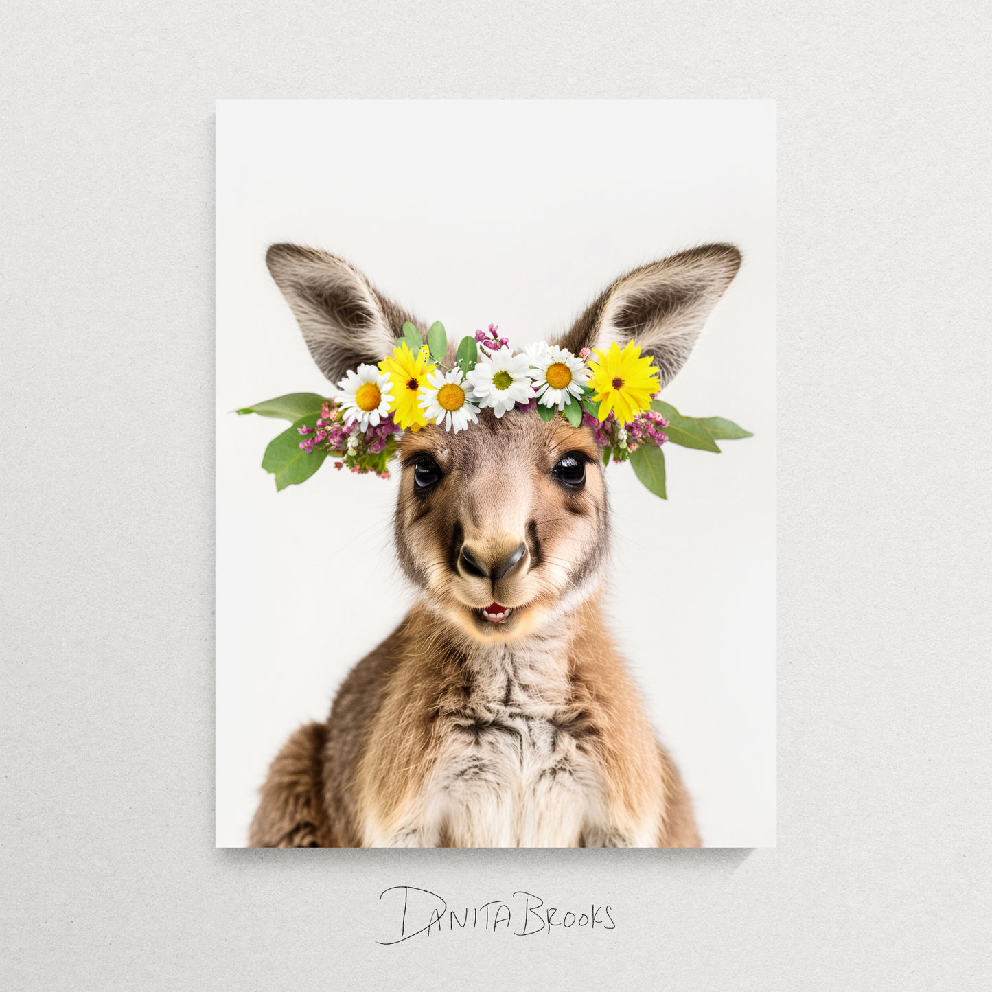 Kangaroo Flower Crown Print