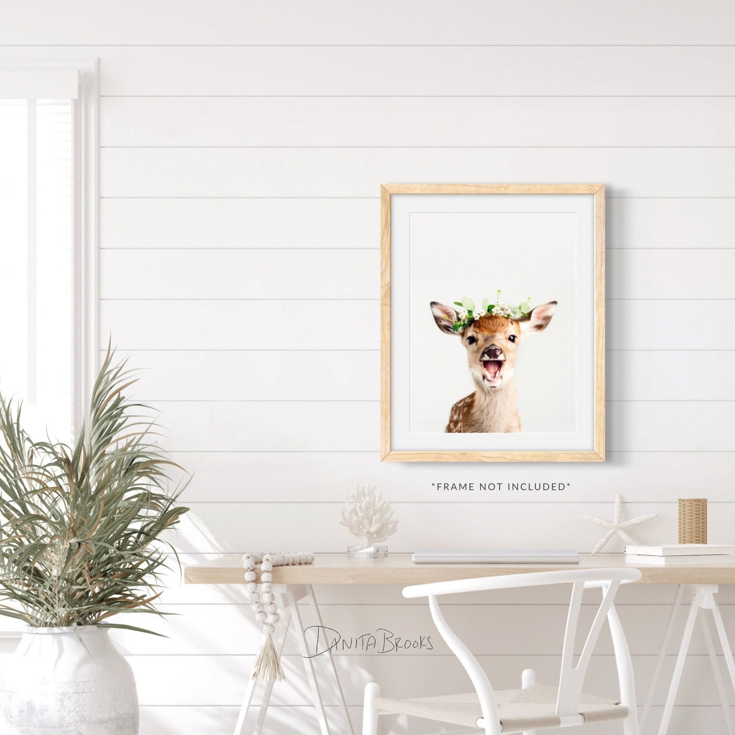 Deer Flower Crown Print