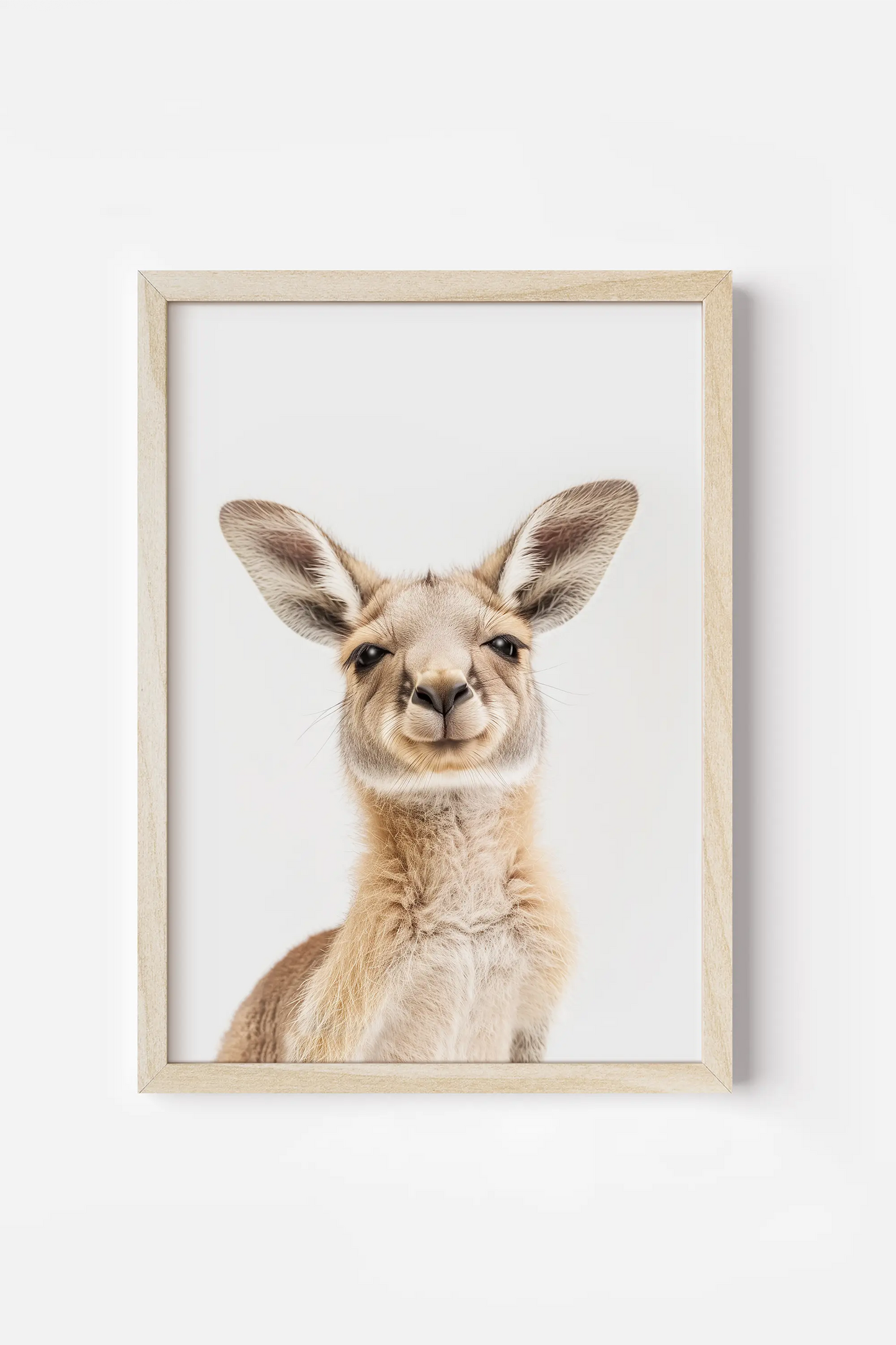 a picture of a kangaroo in a wooden frame