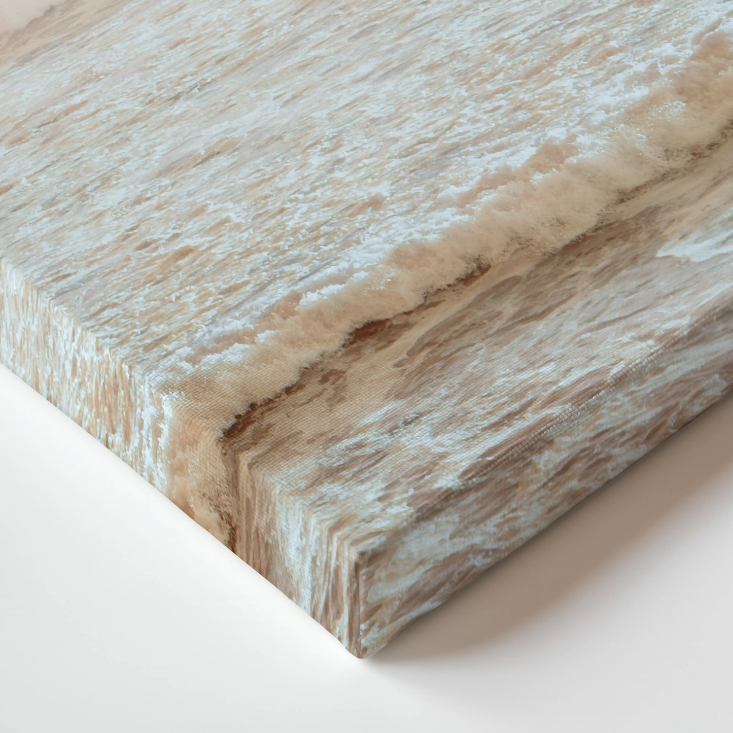 a close up of a piece of wood on a white surface