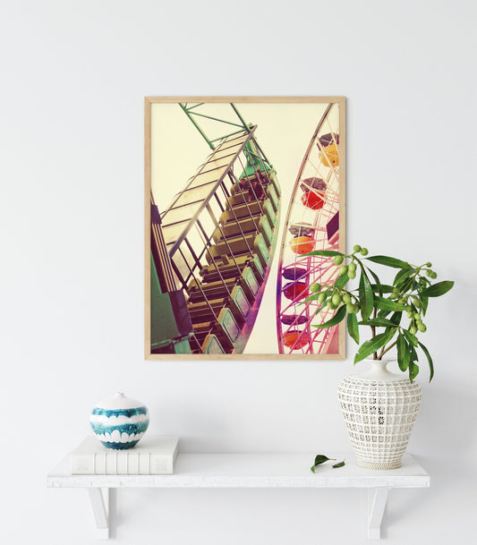 Ferris Wheel Print Carnival Wall Art Child Playroom California Photography Ferris Wheel Childrens Room Art Print