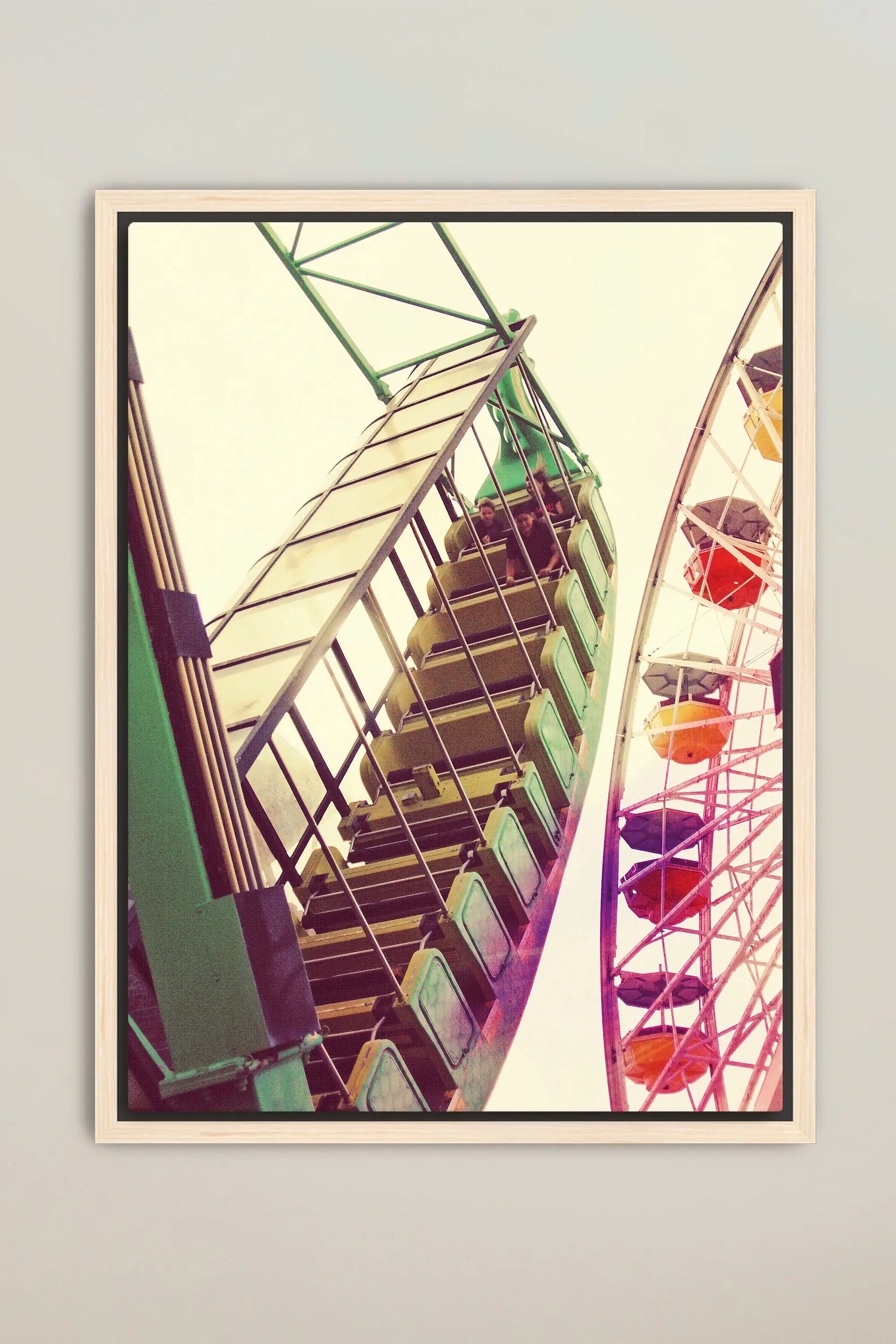 a ferris wheel and a ferris wheel in an amusement park