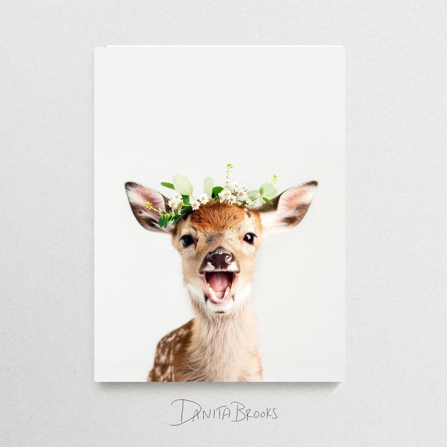 Deer Flower Crown Print