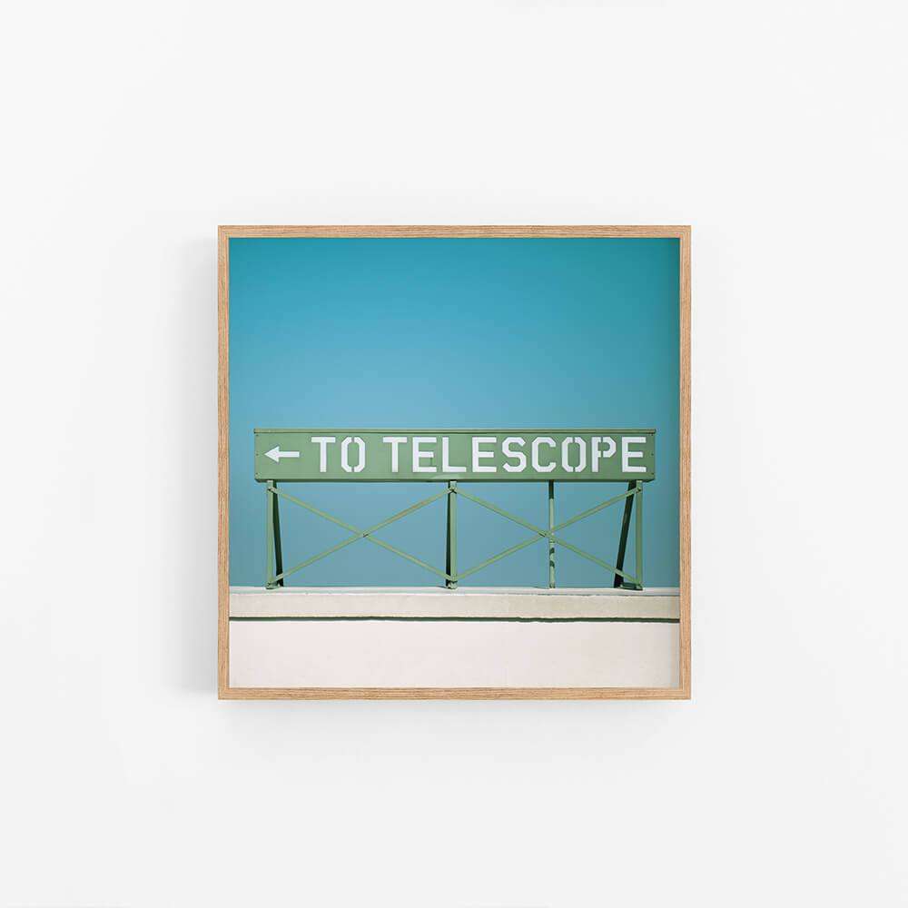 a picture of a sign that says to telescope