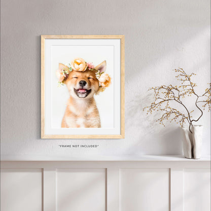 Dingo Flower Crown Print