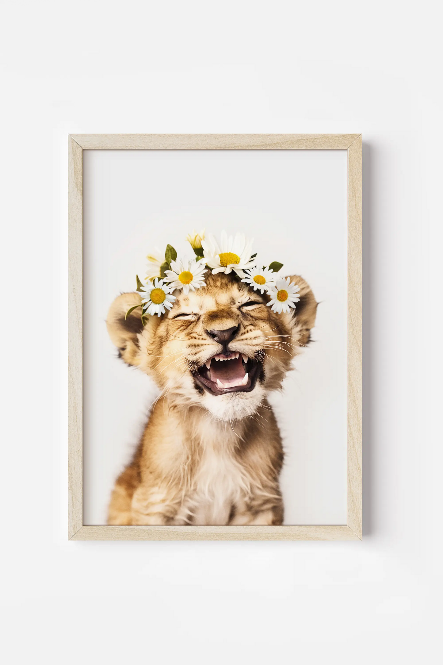 Lion Cub Flower Crown Print