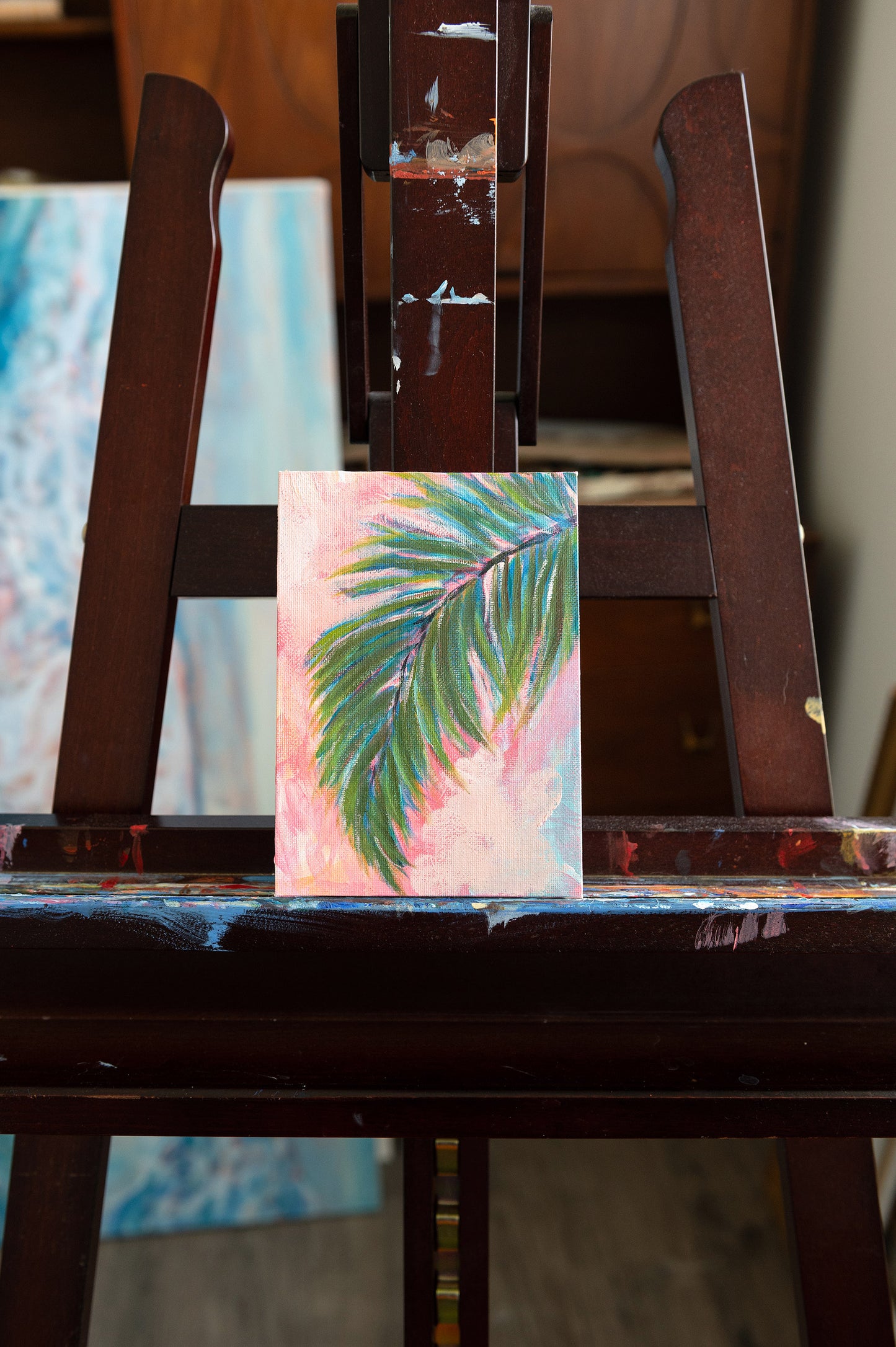 Palm Light – Original Mini Palm Painting 5x7