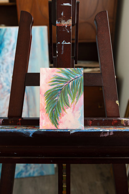 Palm Light – Original Mini Palm Painting 5x7