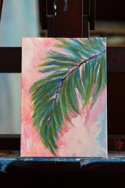 Palm Light – Original Mini Palm Painting 5x7