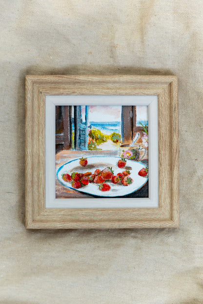 Morning at the Table – Framed Mini Coastal Still Life Painting