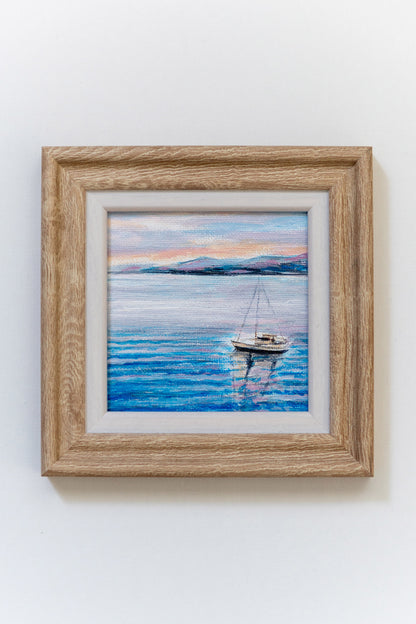 Still Waters – Framed Mini Boat Painting