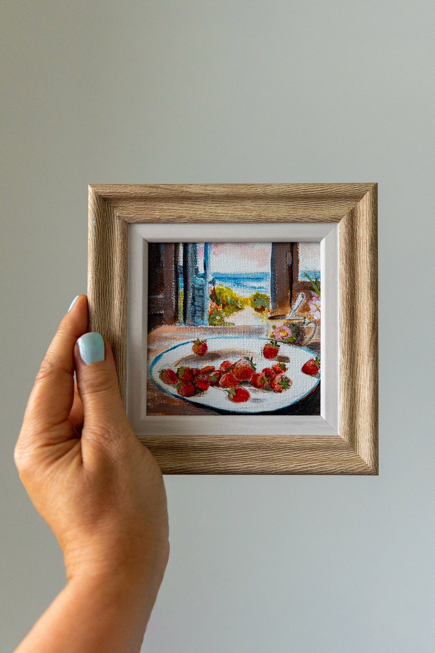 Morning at the Table – Framed Mini Coastal Still Life Painting