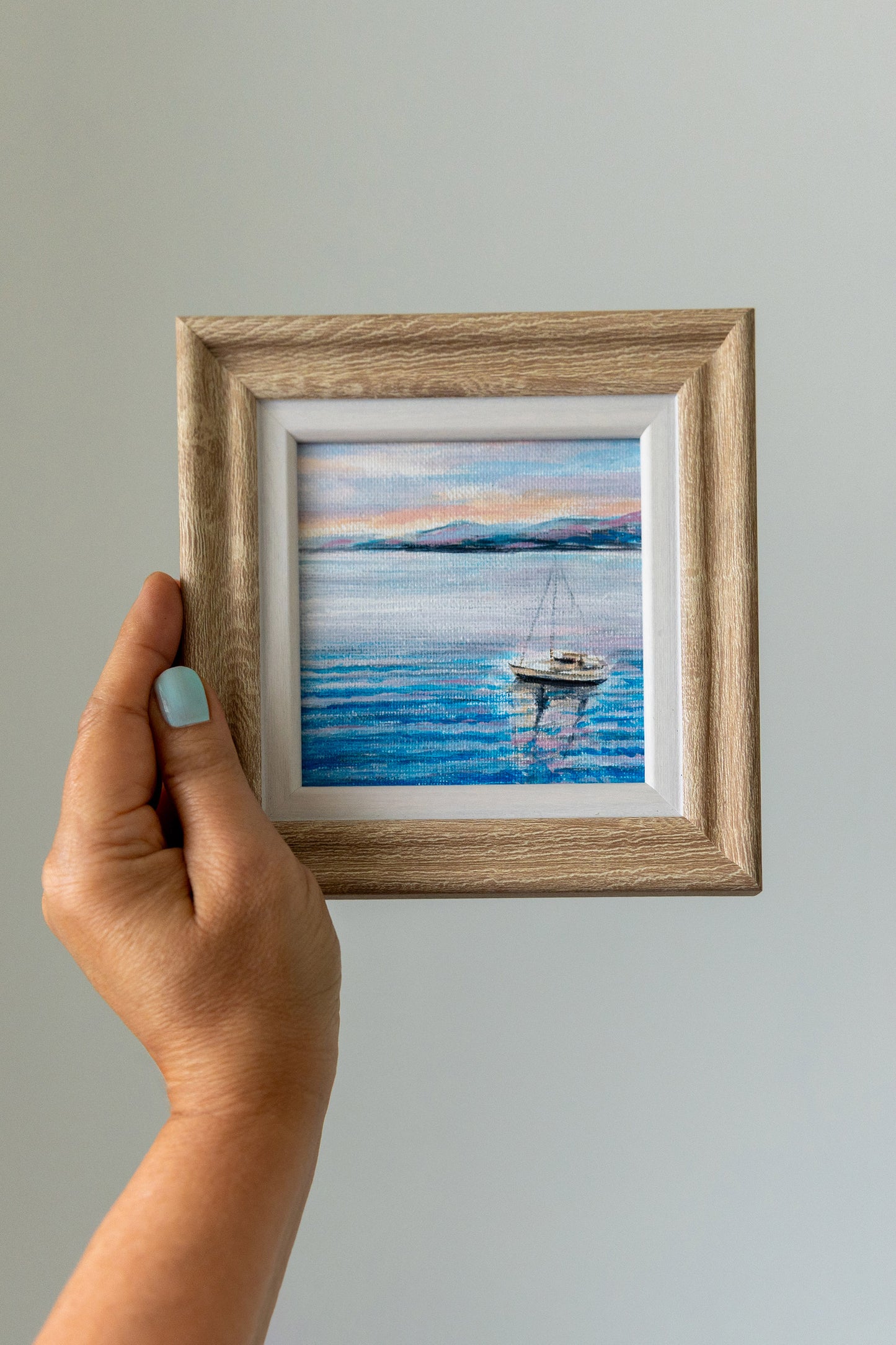Still Waters – Framed Mini Boat Painting