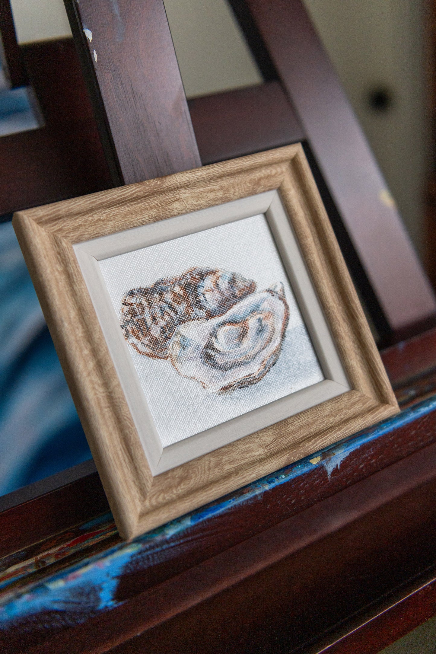 Oyster Study – Framed Mini Oyster Painting