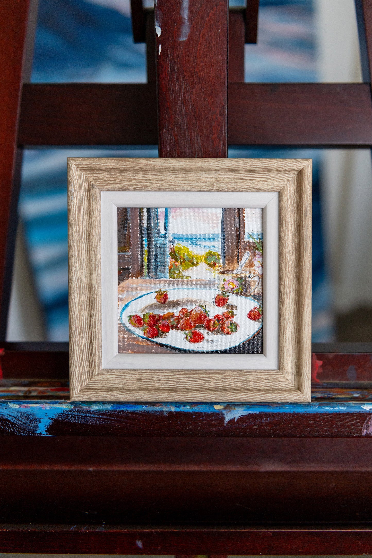 Morning at the Table – Framed Mini Coastal Still Life Painting