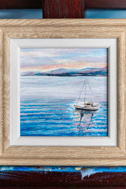 Still Waters – Framed Mini Boat Painting