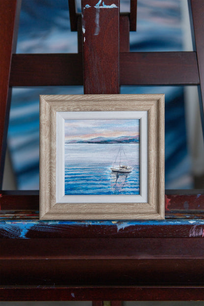 Still Waters – Framed Mini Boat Painting