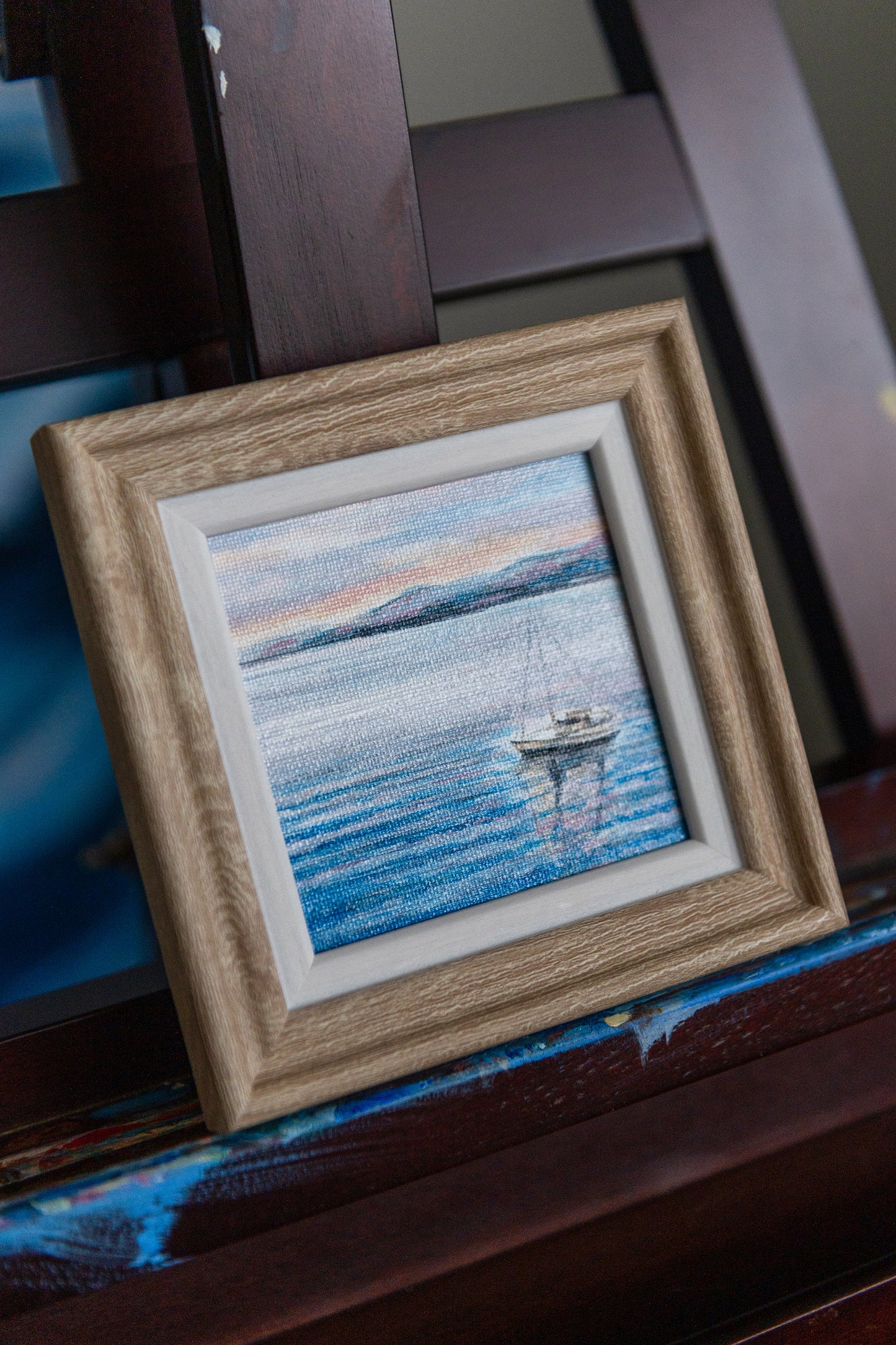 Still Waters – Framed Mini Boat Painting