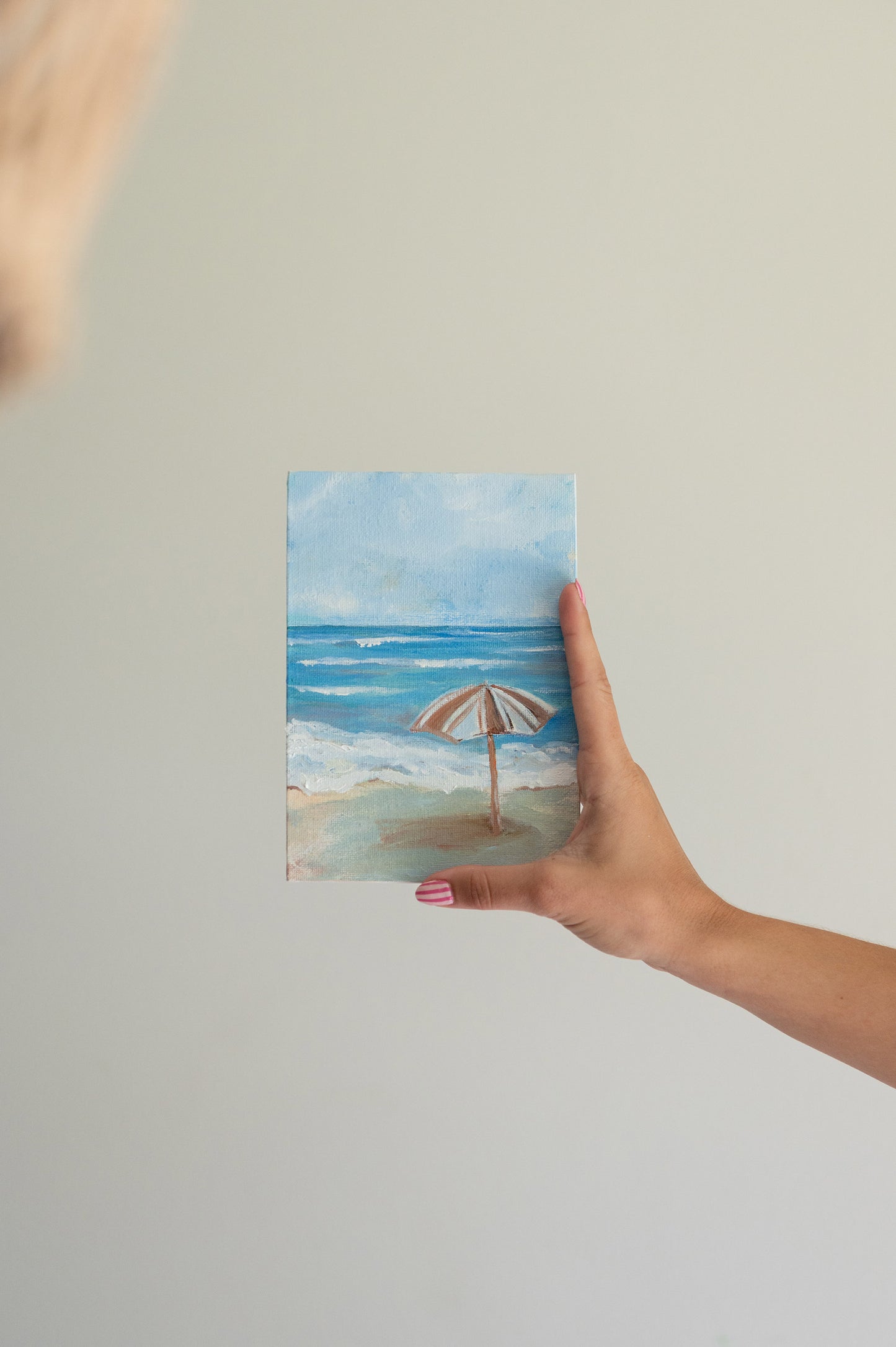 Waiting – Original Beach Mini Painting 5x7