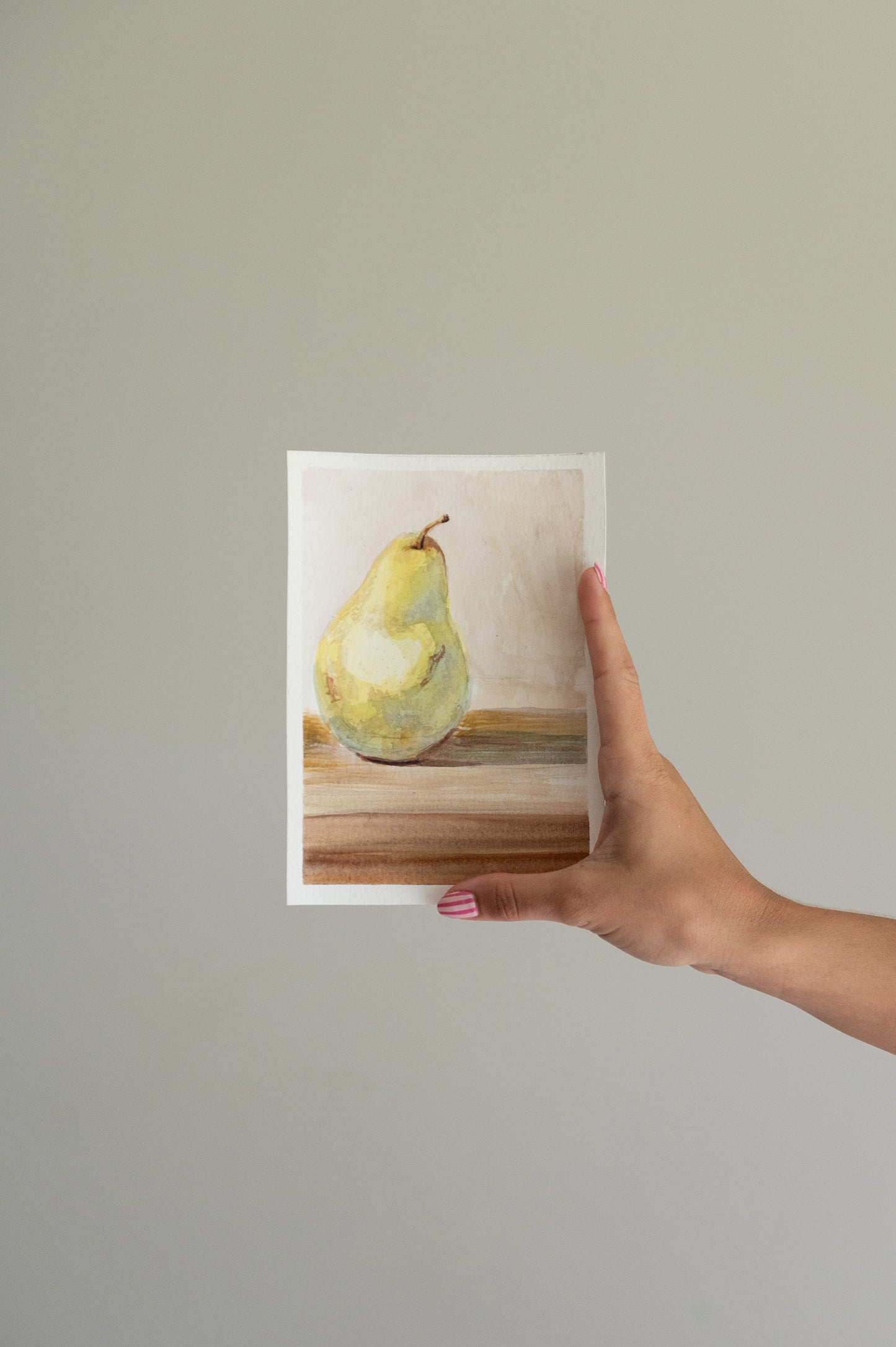 Golden Pear – Original Watercolor Painting 5x7