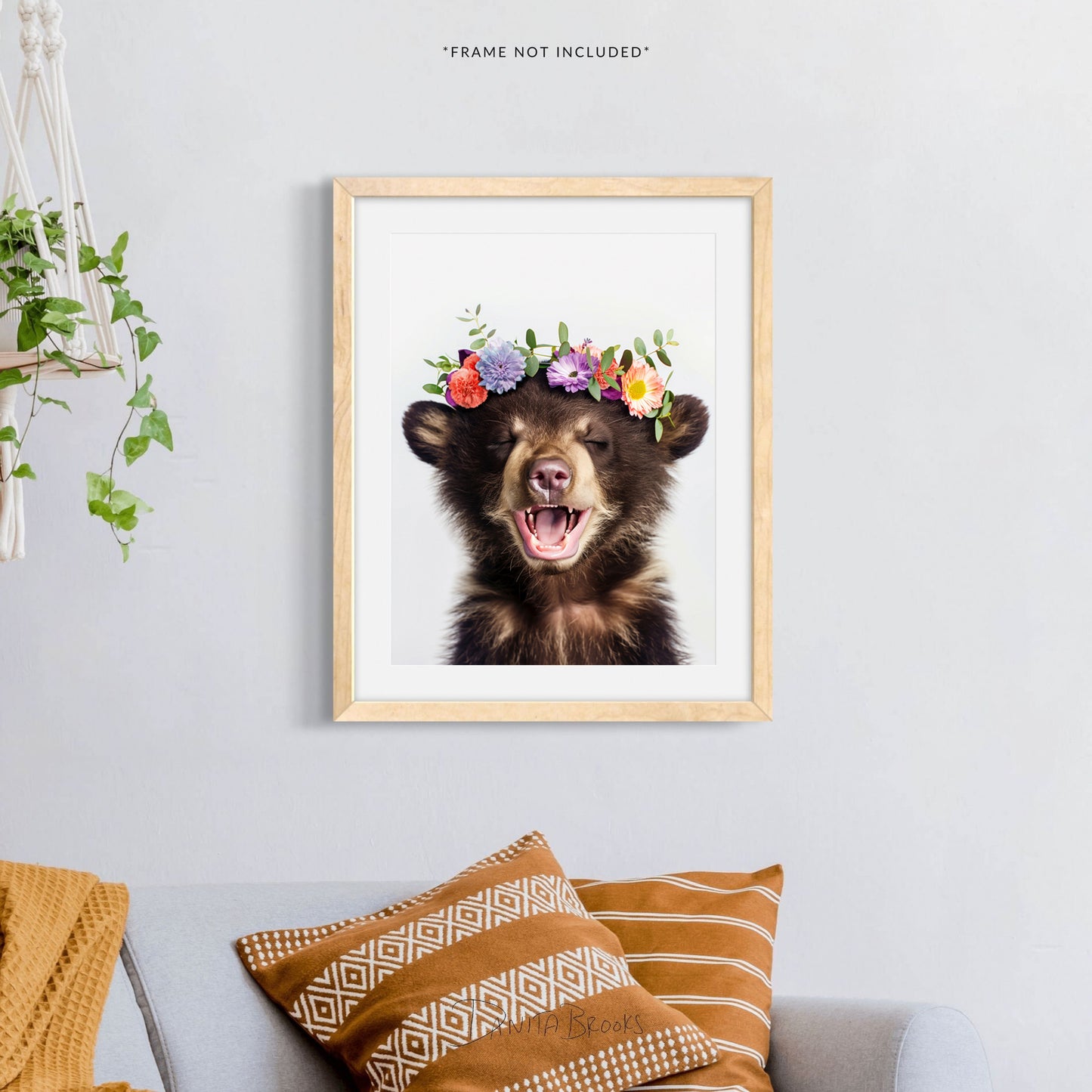 Woodland Bear Flower Crown Print