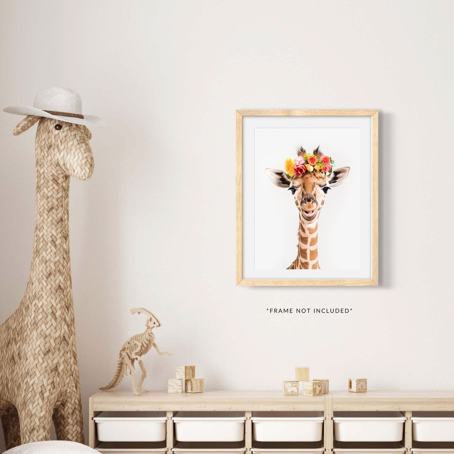 Giraffe Flower Crown Print