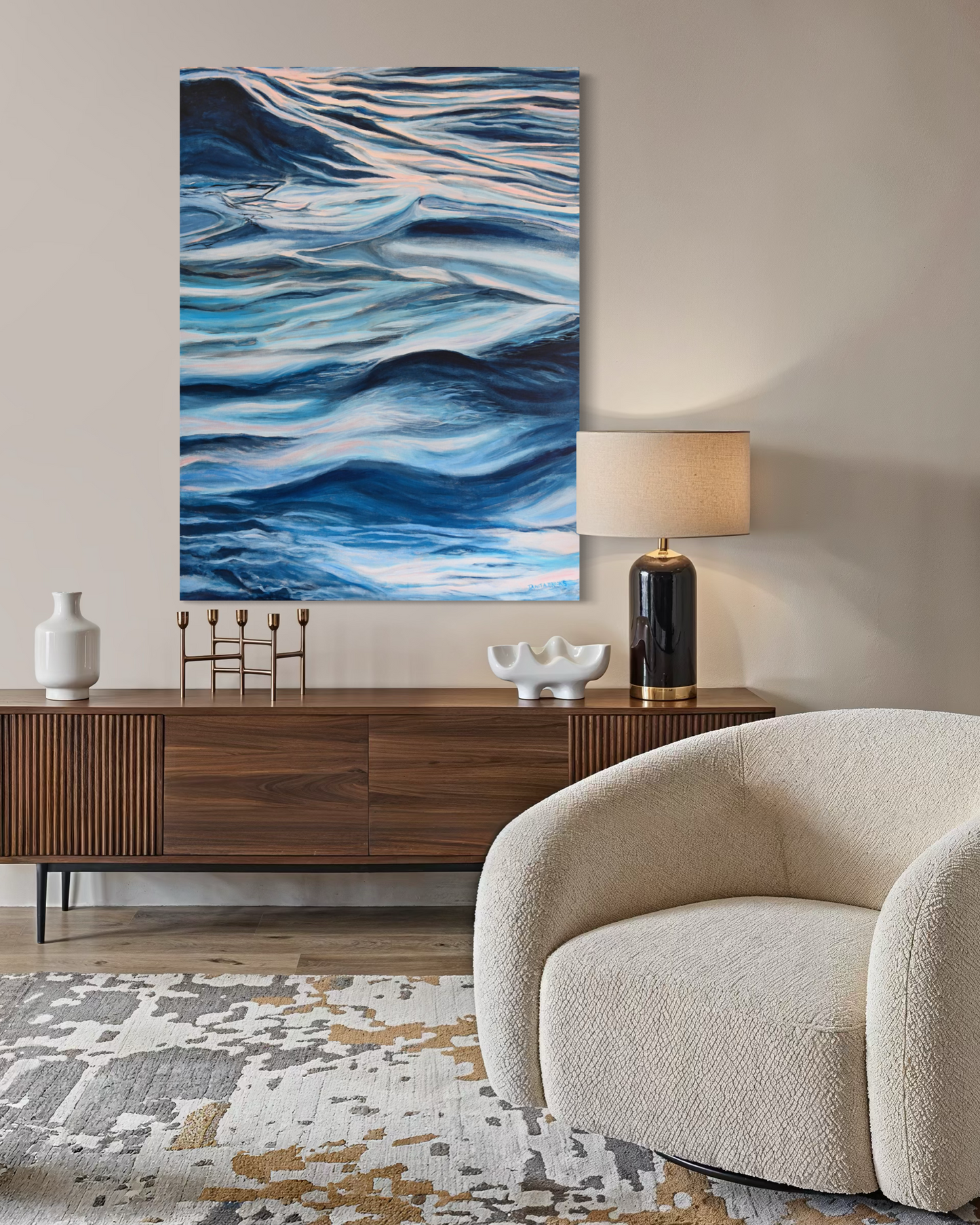 “Held” 36"x48" Ocean Wave Painting
