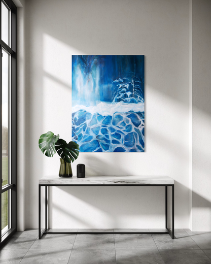 "Drawn" Original Oil Wave Painting 36"x48"
