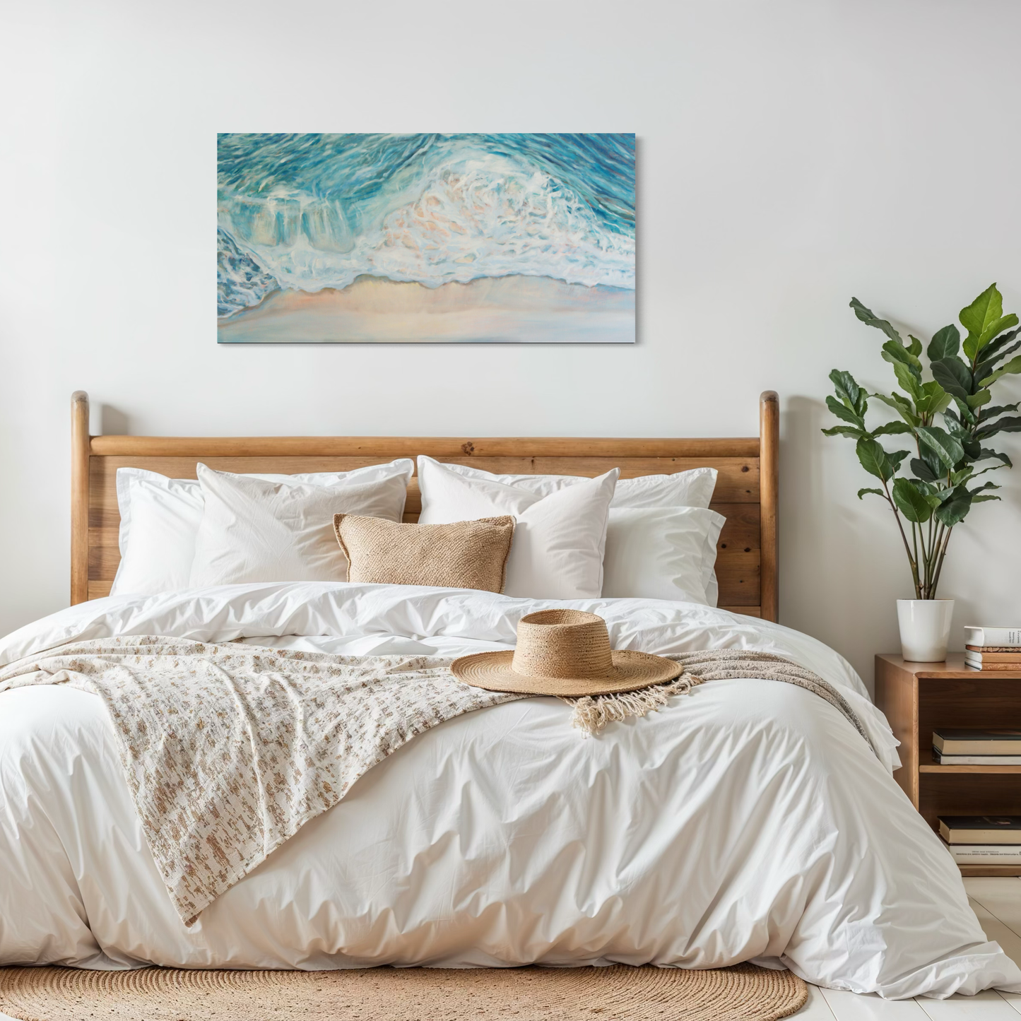 "Shoreline" Original Aerial Wave Painting 24"x48"