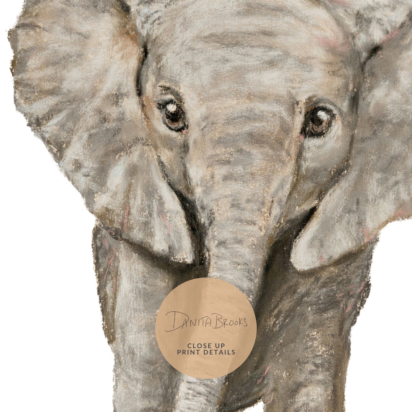 Elephant Painting Print - Pastel Animals Collection