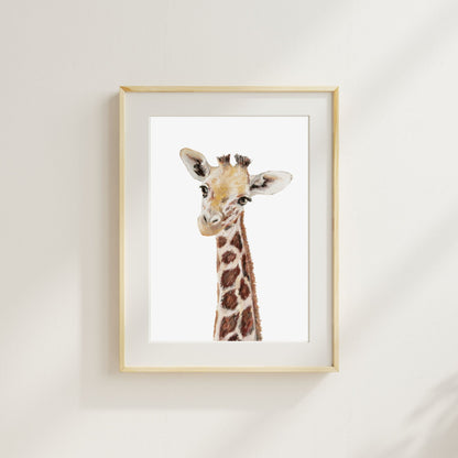 Giraffe Painting Print - Pastel Animals Collection