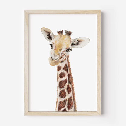 Giraffe Painting Print - Pastel Animals Collection